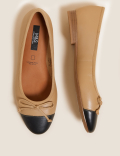 Leather Bow Ballet Pumps