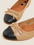 Leather Bow Ballet Pumps
