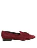 Suede Bow Flat Square Toe Loafers