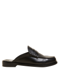 Leather Slip On Flat Mules