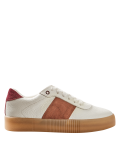 Leather Suede Panel Lace-up Trainers