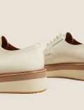 Leather Lace Up Flatform Shoes