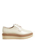 Leather Lace Up Flatform Shoes