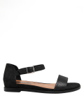 Wide Fit Suede Ankle Strap Flat Sandals