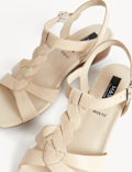 Wide Fit Leather Wedge Sandals
