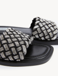 Woven Sparkle Flat Sliders