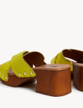 Studded Block Heel Open Toe Clogs