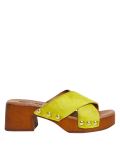 Studded Block Heel Open Toe Clogs