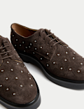 Suede Studded Lace Up Shoes