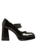 Leather Patent Platform Court Shoes