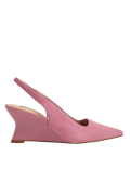 Suede Wedge Pointed Slingback Shoes