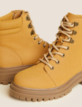 Hiker Lace Up Flat Ankle Boots