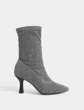 Sparkle Stiletto Heel Sock Boots