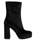 Velvet Platform Square Toe Ankle Boots