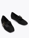 Buckle Square Toe Pumps