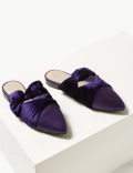 Velvet & Satin Knot Twist Mules