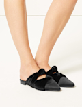 Velvet & Satin Knot Twist Mules