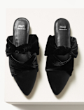 Velvet & Satin Knot Twist Mules