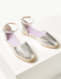 Almond Toe Metallic Espadrilles
