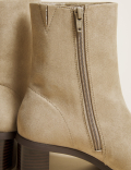 Block Heel Square Toe Ankle Boots