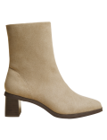 Block Heel Square Toe Ankle Boots