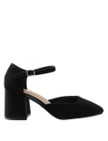 Wide Fit Suede Block Heel Court Shoes