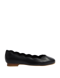Wide Fit Leather Ballet Pumps