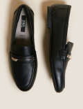 Wide Fit Leather Trim Loafers