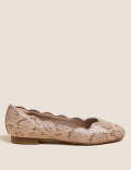 Wide Fit Leather Animal Print Pumps