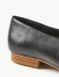 Leather Square Toe Pumps