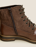 Leather Lace-up Ankle Boots
