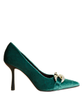 Velvet Stiletto Heel Pointed Court Shoes