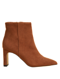 Suede Statement Heel Pointed Ankle Boots