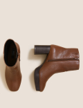 Leather Platform Ankle Boots