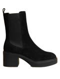 Suede Chelsea Chunky Block Heel Boots