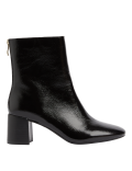 Leather Block Heel Ankle Boots