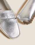 Wide Fit Leather Bow Boat Shoes
