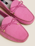 Wide Fit Leather Bow Boat Shoes