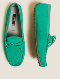 Wide Fit Leather Bow Boat Shoes