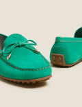 Wide Fit Leather Bow Boat Shoes