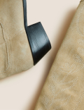 Suede Western Block Heel Knee High Boots