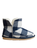 Checked Faux Fur Lined Slipper Boots