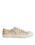 Canvas Lace Up Printed Trainers