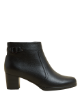 Wide Fit Leather Block Heel Ankle Boots