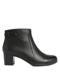 Wide Fit Leather Block Heel Ankle Boots