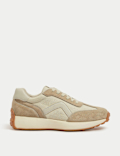 Leather Lace Up Side Detail Trainers