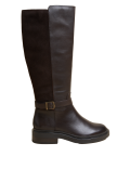 Wide Fit Leather Flat Knee High Boots