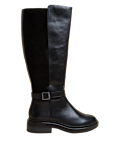 Wide Fit Leather Flat Knee High Boots