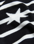 Supersoft Striped Star V-Neck Jumper
