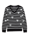 Supersoft Striped Star V-Neck Jumper